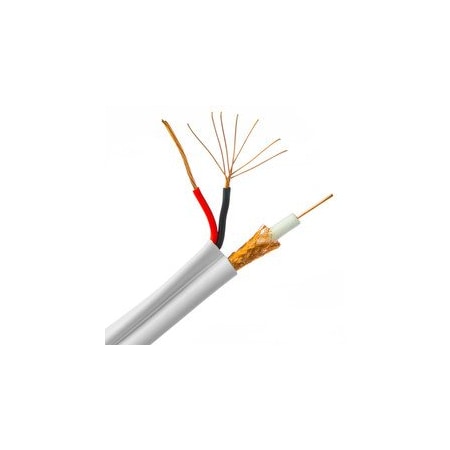 Cable Wholesale RG59 Siamese Coaxial + Power Cable, 20AWG Solid Copper Coax, 18/2 Stranded Copper Power,  10X3-18291NH